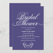 Calligraphie-Wildblume-Brautparty Einladung (Vorne/Hinten)