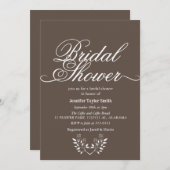 Calligraphie-Wildblume-Brautparty Einladung (Vorne/Hinten)