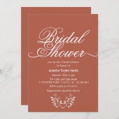 Calligraphie-Wildblume-Brautparty Einladung (Vorne/Hinten)