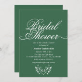 Calligraphie-Wildblume-Brautparty Einladung (Vorne/Hinten)