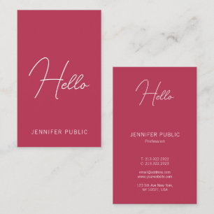 Calligraphierte Hello Business Cards Moderne Verti Visitenkarte