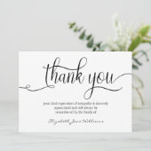 Calligraphische Beerdigung danke | Räumung (Stehend Vorderseite)