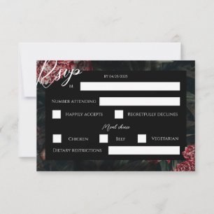 Calligraphische florale Gothic Wedding RSVP Card Karte