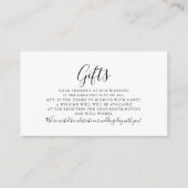 Calligraphische Formal-Hochzeitsgeschenke Begleitkarte (Vorderseite)