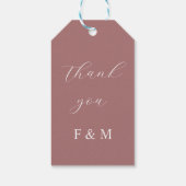 Calligraphische Hochzeitsmonogramme für elegant st Geschenkanhänger (Rückseite)