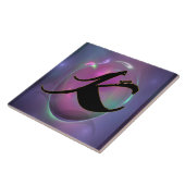 Calligraphische K Initial Monogram Keramik Tile Fliese (Seite)