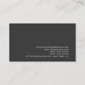 Calligraphische Monogram Grau Black Business Card Visitenkarte (Rückseite)