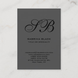 Calligraphische Monogram Grau Black Business Card Visitenkarte