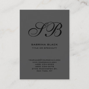 Calligraphische Monogram Grau Black Business Card Visitenkarte