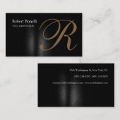 Calligraphische Monogramm-Chic-Visitenkarte Visitenkarte (Vorne/Hinten)