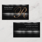 Calligraphische Monogramm-Chic-Visitenkarte Visitenkarte (Vorne/Hinten)