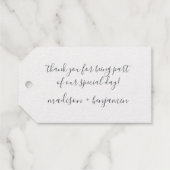 Calligraphische Namen Hochzeitdatums-Lichter Danke Geschenkanhänger (Rückseite (Horizontal))