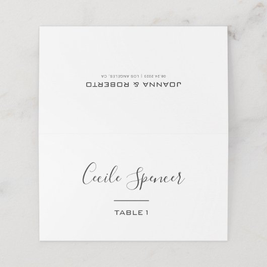 Calligraphische Platzkarte (Außenseite Aufgefaltet)