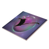 Calligraphische V Initial Monogram Keramik Tile Fliese (Seite)