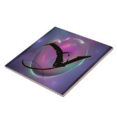 Calligraphische Y Initial Monogram Keramik Tile Fliese (Seite)