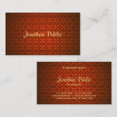 Calligraphischer Name Text Red Damask Elegante Vor Visitenkarte (Vorne/Hinten)