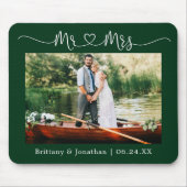 Calligraphisches Herz Mr. Wedding Green Mousepad (Vorne)