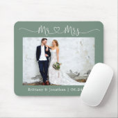 Calligraphisches Herz Mr. Wedding Sage Green Mousepad (Mit Mouse)