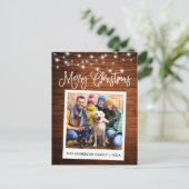 Calligraphisches Holz Leuchten Instant Camera Foto Postkarte (Stehend Vorderseite)