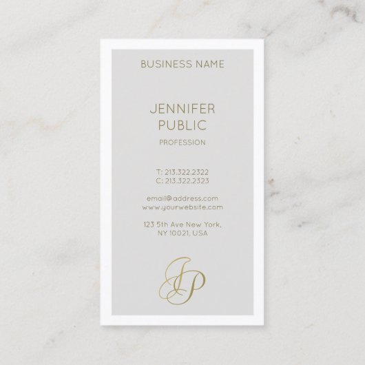 Calligraphisches Monogram Trendy Template Elegant Visitenkarte (Rückseite)