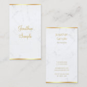 Calligraphisches Skript Elegant Marble Gold Modern Visitenkarte (Vorne/Hinten)