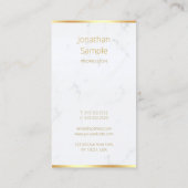 Calligraphisches Skript Elegant Marble Gold Modern Visitenkarte (Rückseite)