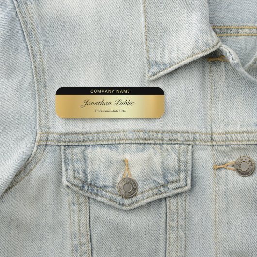 Calligraphisches Skript Gold Template Elegant Mode Namensschild (Beispiel)