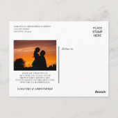 Calligraphy 3 Fotos Wedding Danke Postkarte (Rückseite)