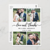 Calligraphy 4 Foto Wedding Foto Vielen Dank Postkarte (Vorne/Hinten)