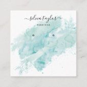 Calligraphy Abstrakt Earring-Logo Quadratische Visitenkarte (Vorderseite)