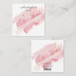 Calligraphy Abstrakt Earring-Logo Quadratische Visitenkarte
