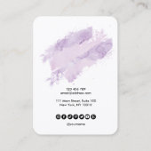 Calligraphy Art Earring Display Card Lavendel Visitenkarte (Rückseite)