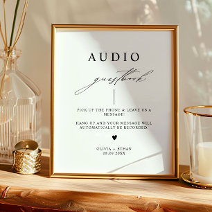 Calligraphy Audio Guest Book Wedding Sign Poster