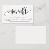 Calligraphy Baby Duschwischlähmung Raffle Schwarz- Begleitkarte (Vorne/Hinten)