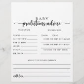 Calligraphy Baby Predictions and Advice Cards (Vorderseite)