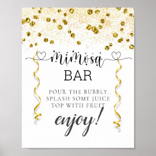 Calligraphy Baby Shower Mimosa Bar Sign Poster