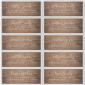 Calligraphy Barn Wood Wedding Guest Address Labels (Vorderseite)