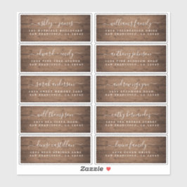 Calligraphy Barn Wood Wedding Guest Address Labels