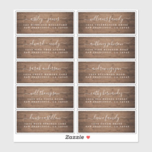 Calligraphy Barn Wood Wedding Guest Address Labels
