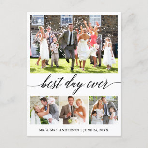 Calligraphy Best Day Ever 4 Foto Danke Postkarte