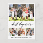 Calligraphy Best Day Ever 4 Foto Danke Postkarte (Vorderseite)