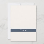 Calligraphy Big Bold "And" Navy Wedding Einladung (Rückseite)