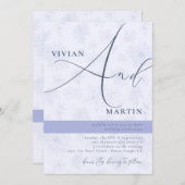Calligraphy Big Bold "Und" Dusty Blue Wedding Einladung (Vorne/Hinten)