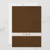 Calligraphy Big Bold "Und" Espresso Brown Wedding Einladung (Rückseite)