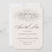 Calligraphy Bird Vintage Illustration Wedding Save The Date (Vorderseite)