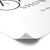 Calligraphy Black and Gray Brautparty Willkommen Poster (Ecke)