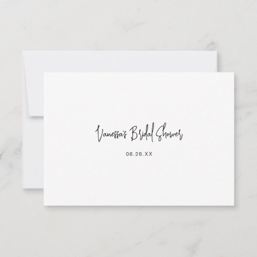 Calligraphy Black and White Honeymoon Fund Card Einladung (Rückseite)