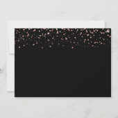 Calligraphy Black Rose Gold Confetti 21st Birthday Einladung (Rückseite)