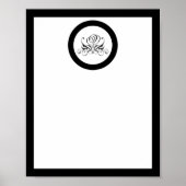 Calligraphy Black Rose Wedding Poster (Vorne)