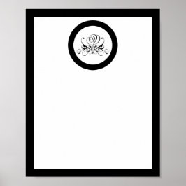 Calligraphy Black Rose Wedding Poster